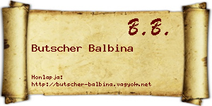 Butscher Balbina névjegykártya